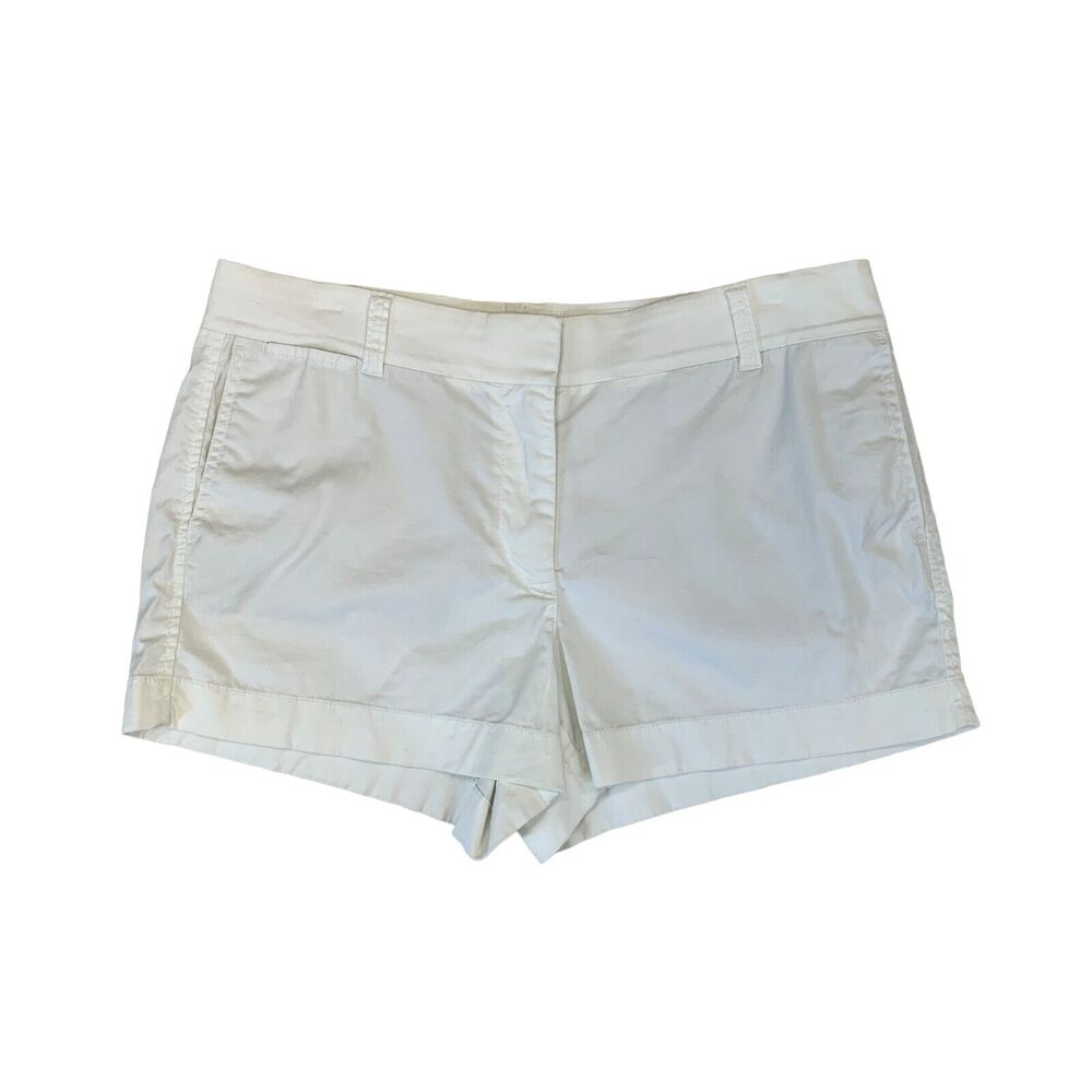 J.Crew Short Womens 10 Ivory Flat Front High Rise 3" Stretch Chino Preppy Casual